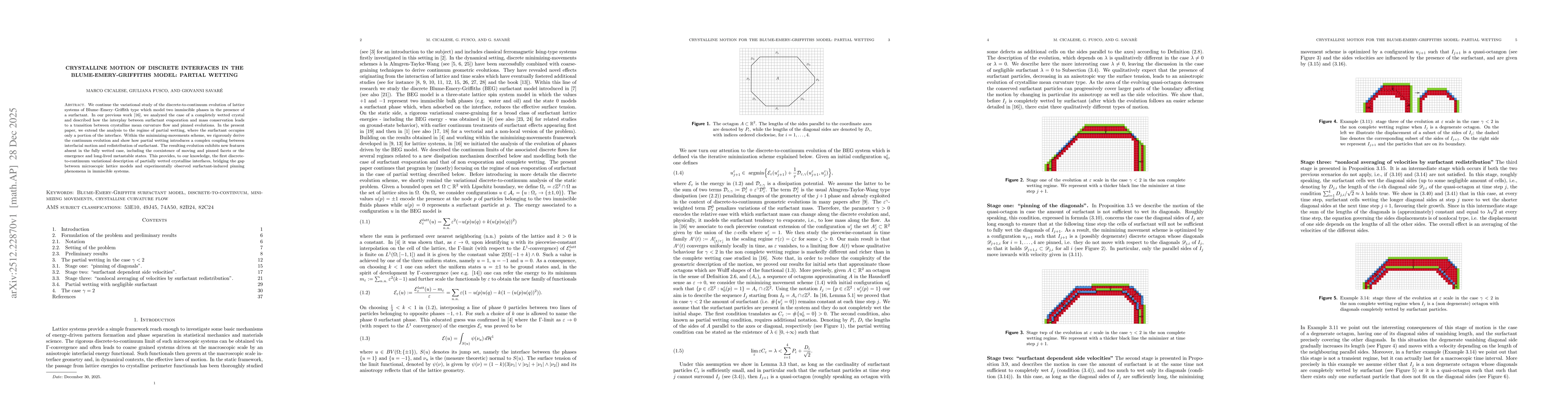 Thumbnail for Crystalline Motion of discrete interfaces in the Blume-Emery-Griffiths Model: partial wetting