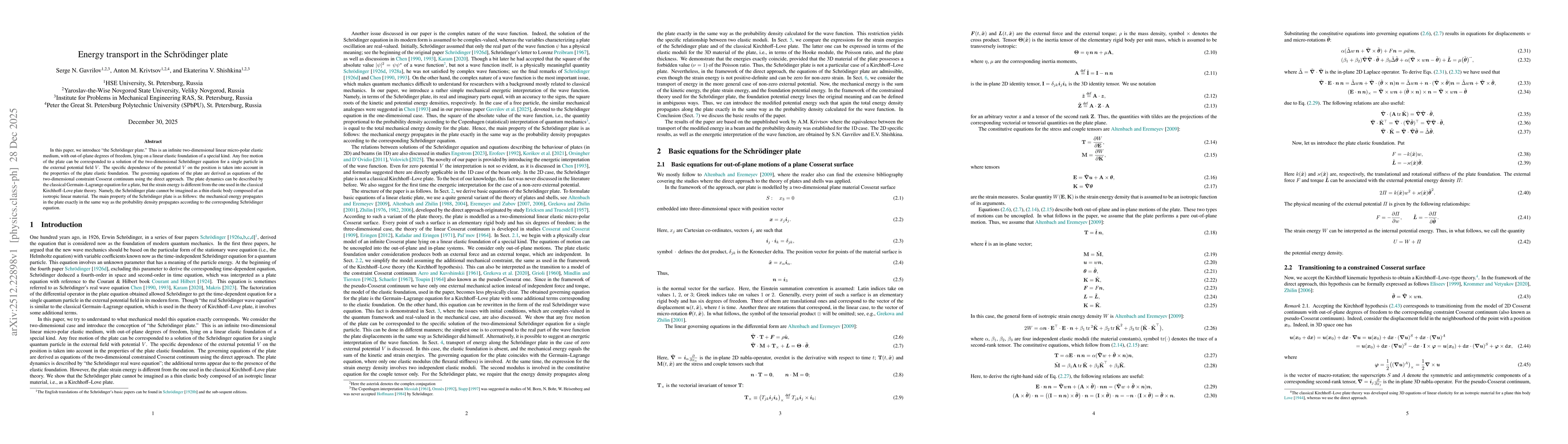 Thumbnail for Energy transport in the Schrödinger plate