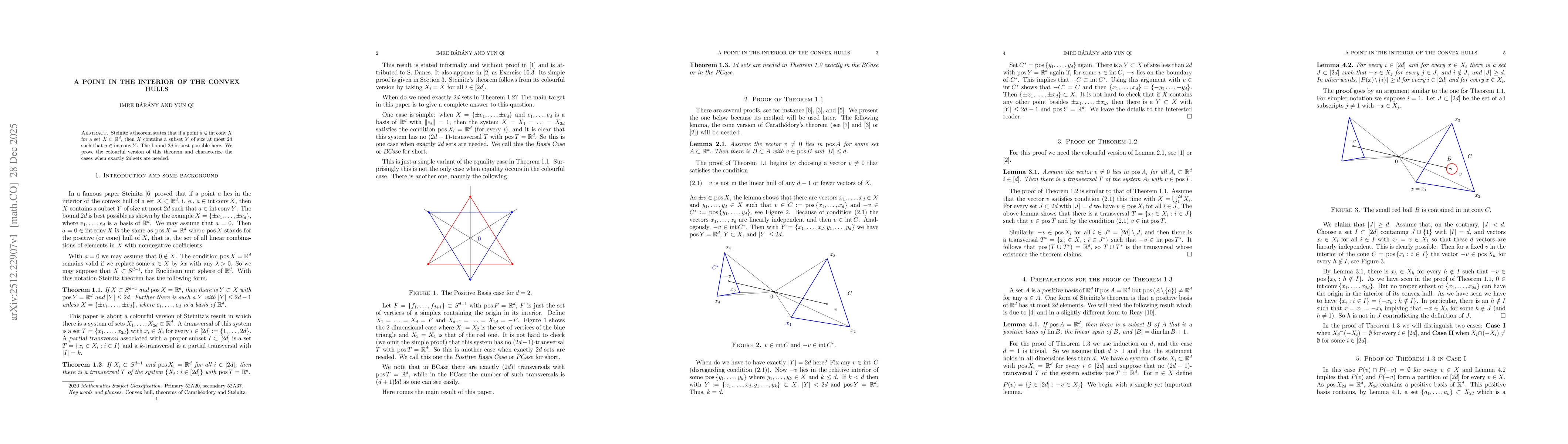 Thumbnail for A point in the interior of the convex hulls