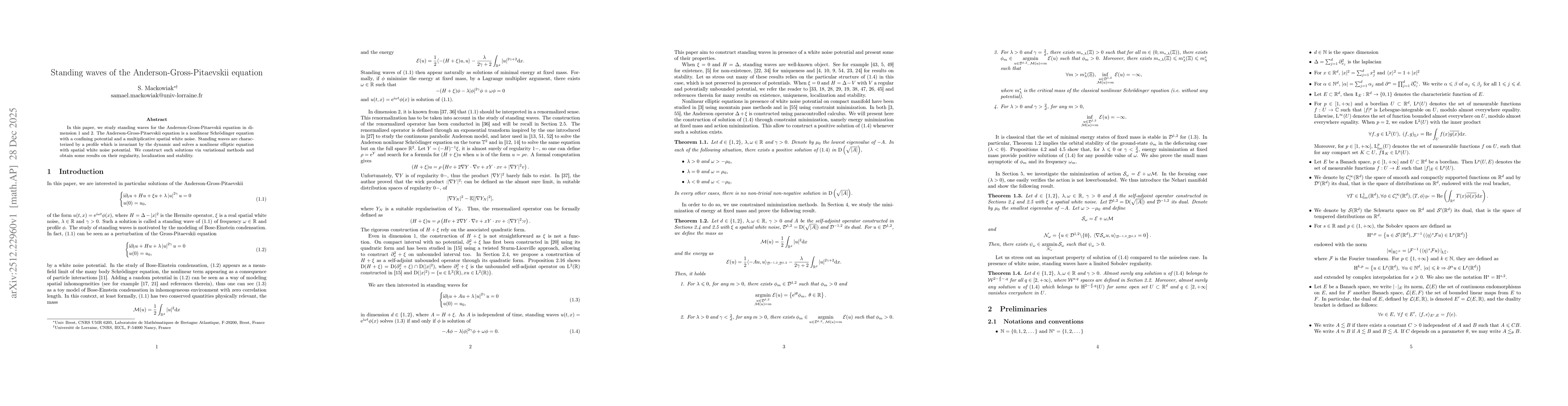 Thumbnail for Standing waves of the Anderson-Gross-Pitaevskii equation