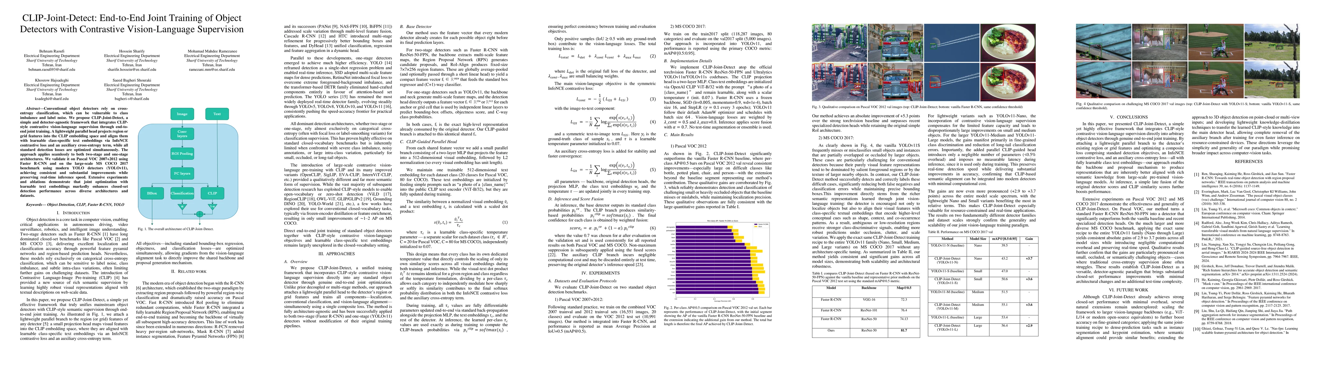 Thumbnail for CLIP-Joint-Detect: End-to-End Joint Training of Object Detectors with Contrastive Vision-Language Supervision