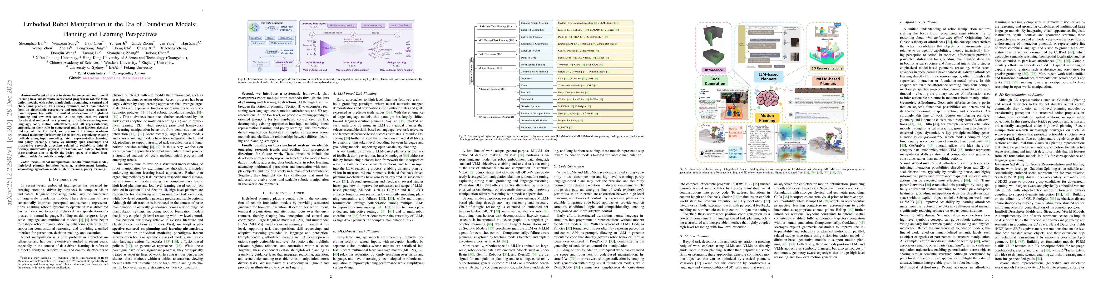 Thumbnail for Embodied Robot Manipulation in the Era of Foundation Models: Planning and Learning Perspectives