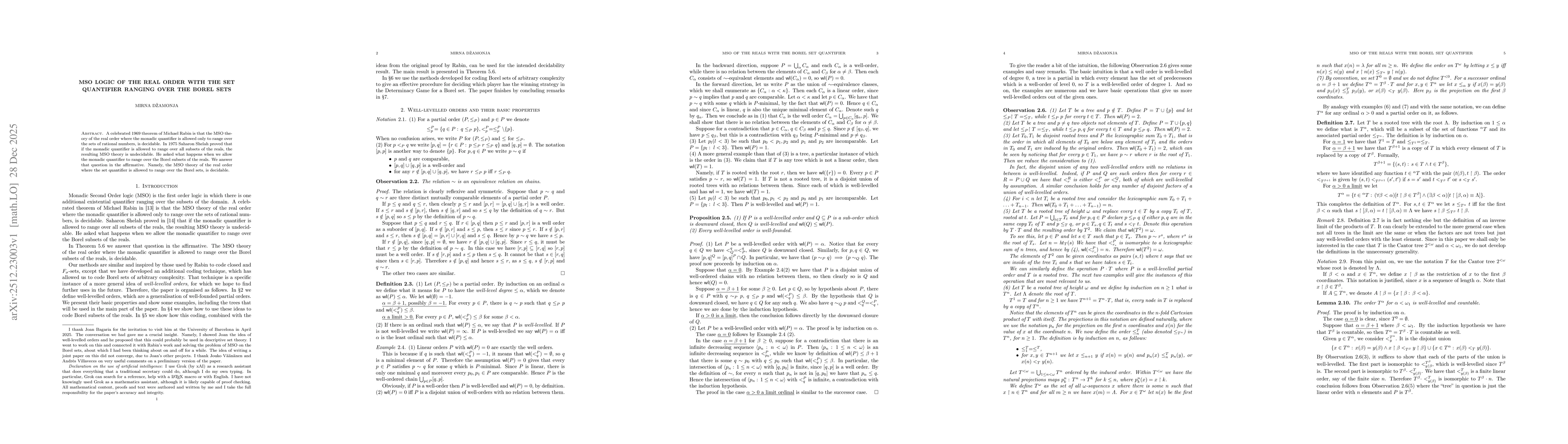 Thumbnail for MSO logic of the real order with the set quantifier ranging over Borel sets