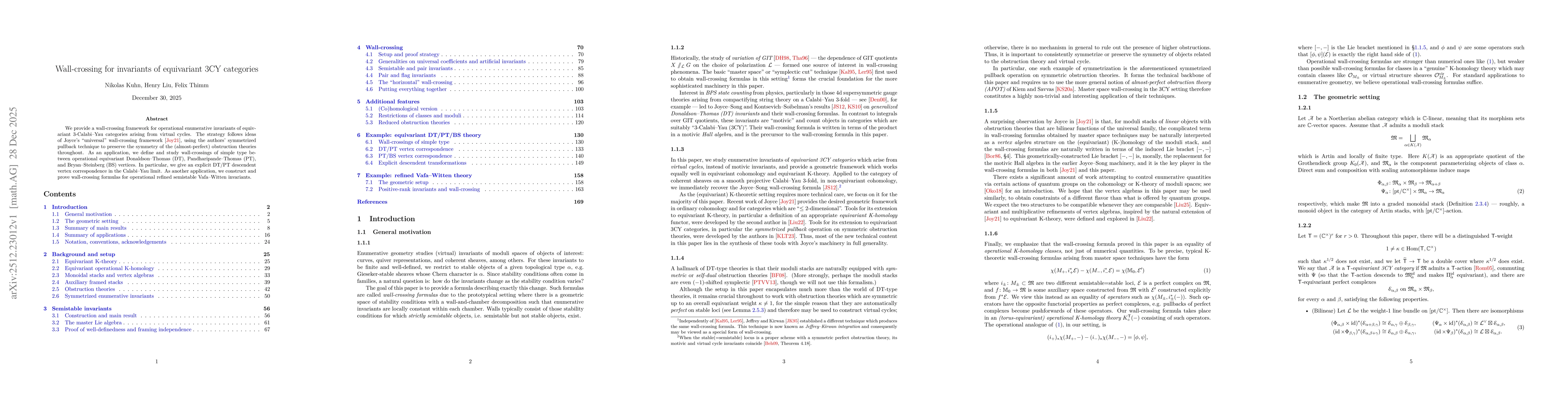 Thumbnail for Wall-crossing for invariants of equivariant 3CY categories