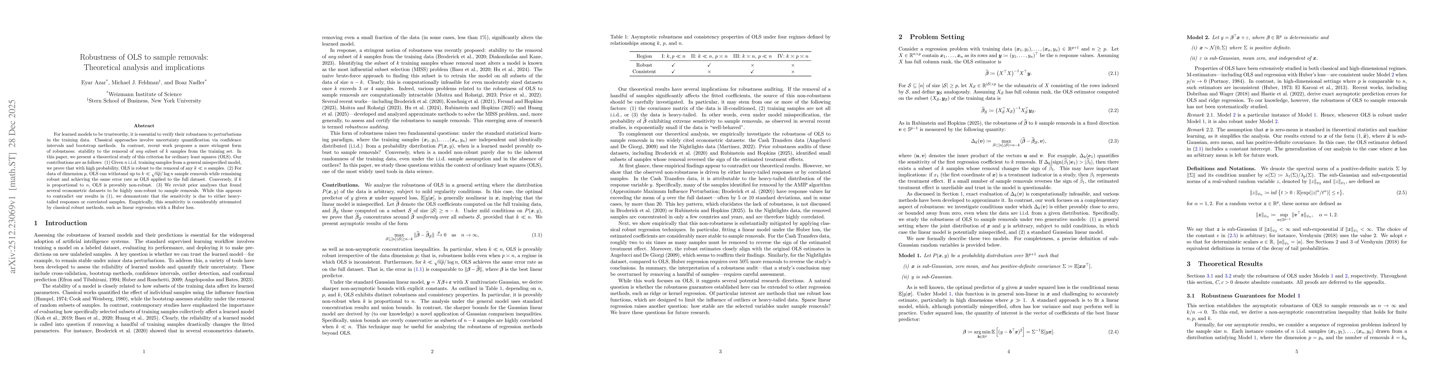 Thumbnail for Robustness of OLS to sample removals: Theoretical analysis and implications