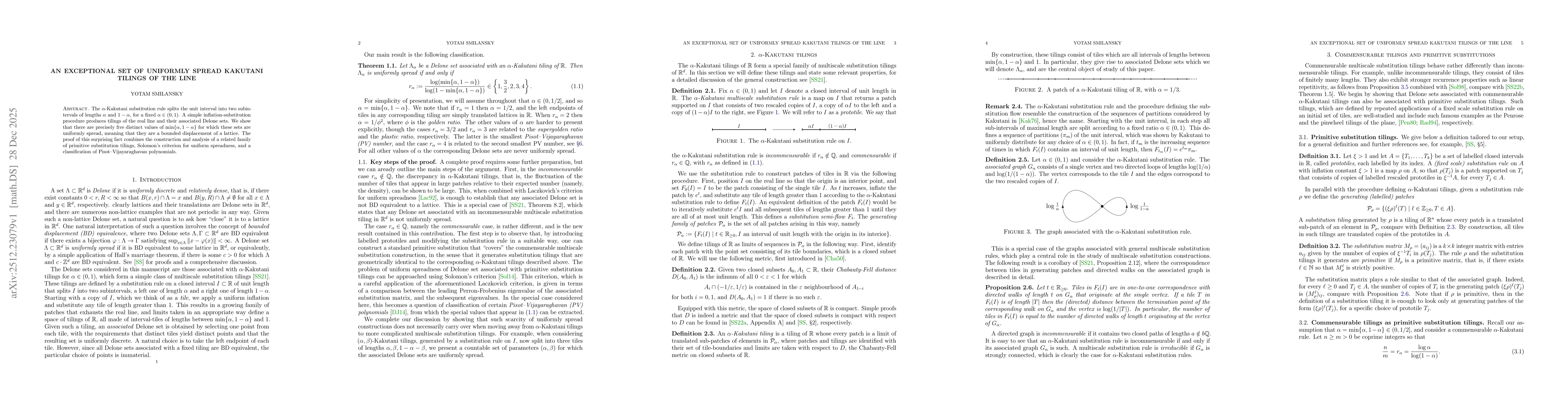 Thumbnail for An exceptional set of uniformly spread Kakutani tilings of the line