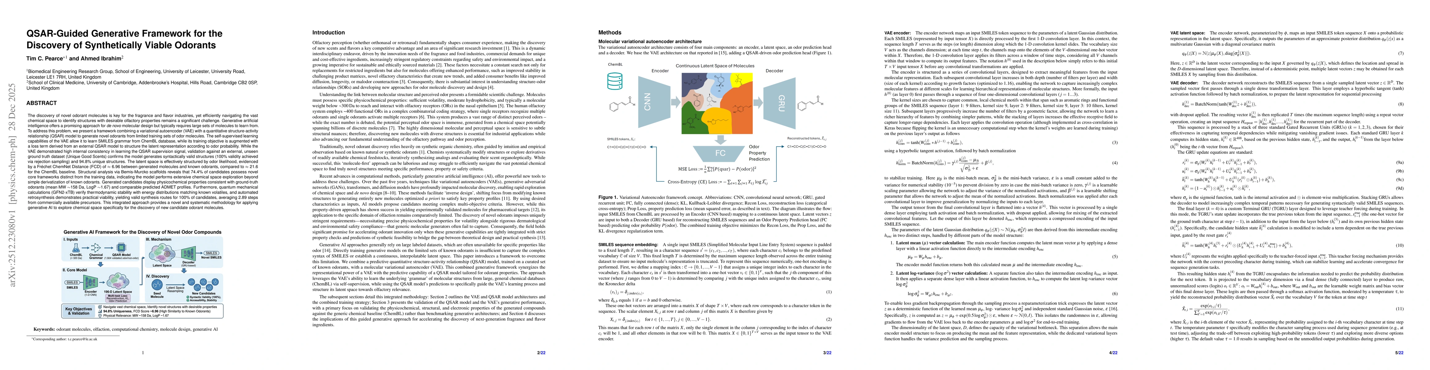 Thumbnail for QSAR-Guided Generative Framework for the Discovery of Synthetically Viable Odorants