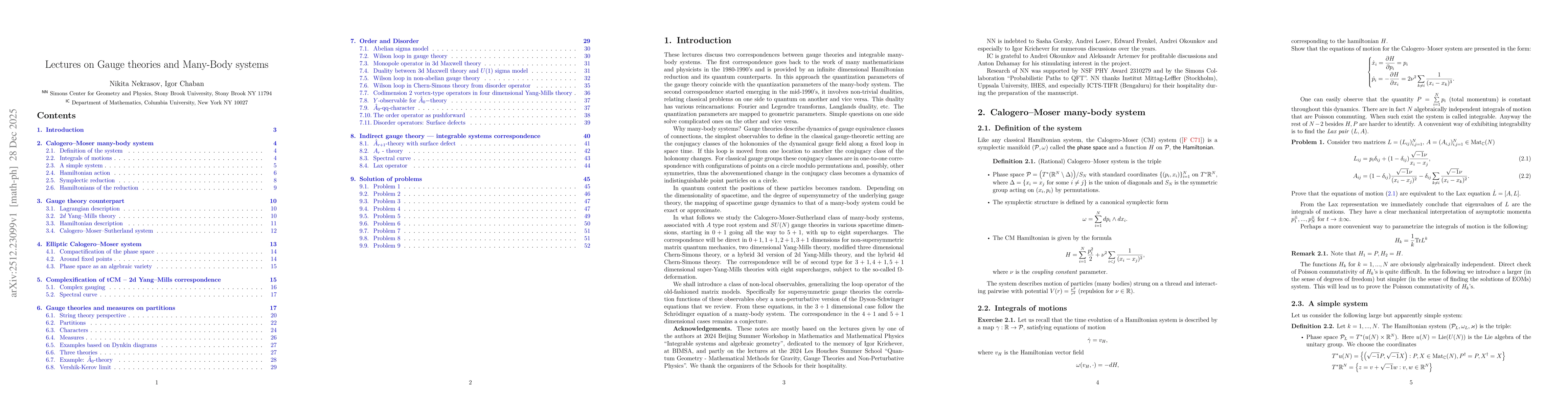 Thumbnail for Lectures on Gauge theories and Many-Body systems