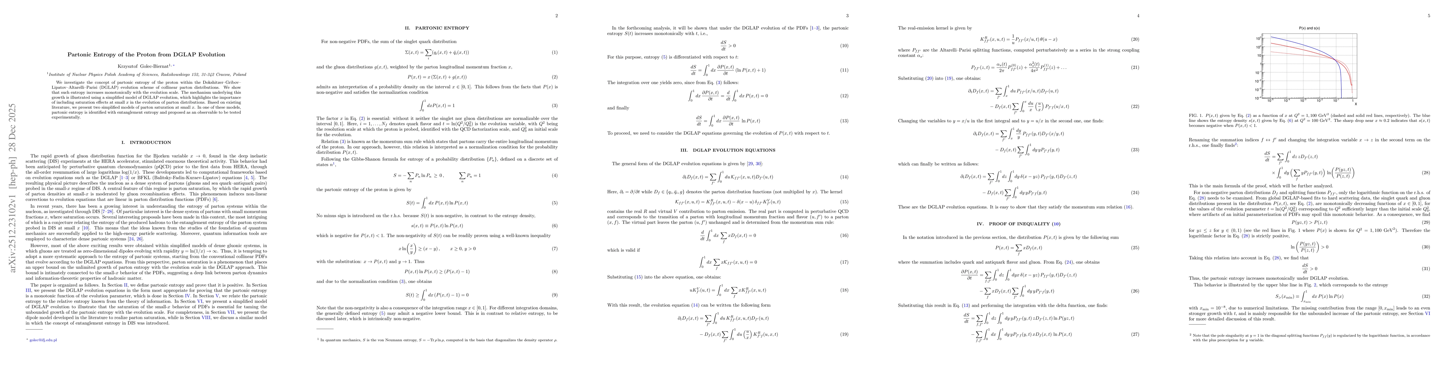 Thumbnail for Partonic Entropy of the Proton from DGLAP Evolution