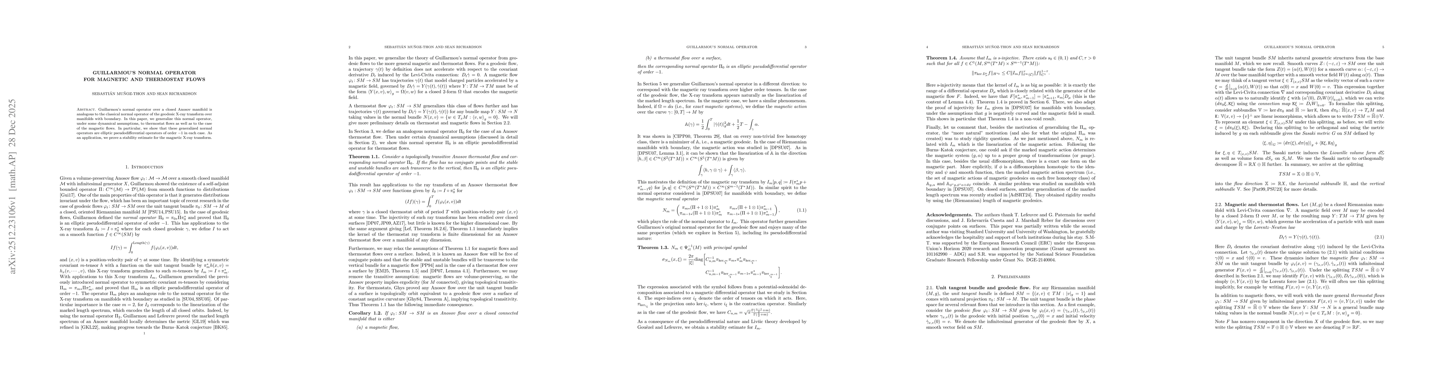 Thumbnail for Guillarmou's Normal Operator for Magnetic and Thermostat Flows