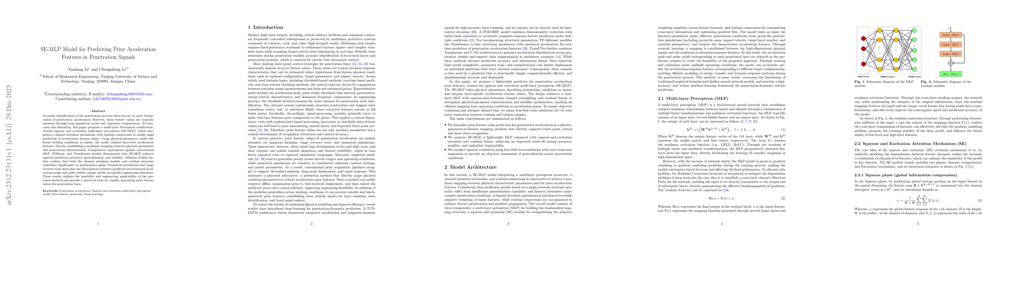 Thumbnail for SE-MLP Model for Predicting Prior Acceleration Features in Penetration Signals