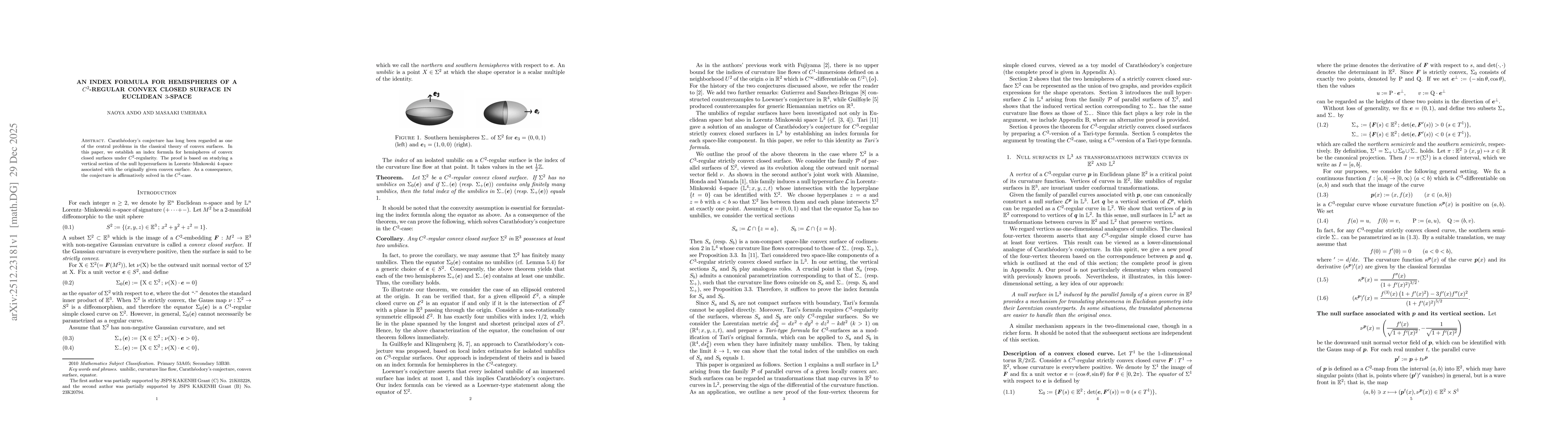 Thumbnail for An index formula for hemispheres of a $C^2$-regular convex closed surface in Euclidean $3$-space