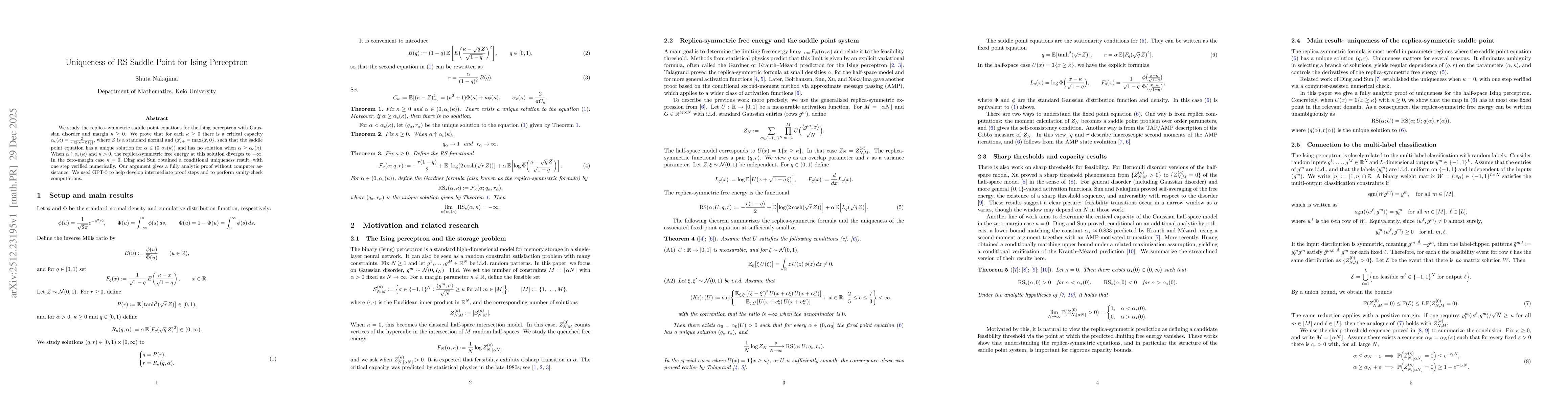 Thumbnail for Uniqueness of Replica-symmetric Saddle Point for Ising Perceptron