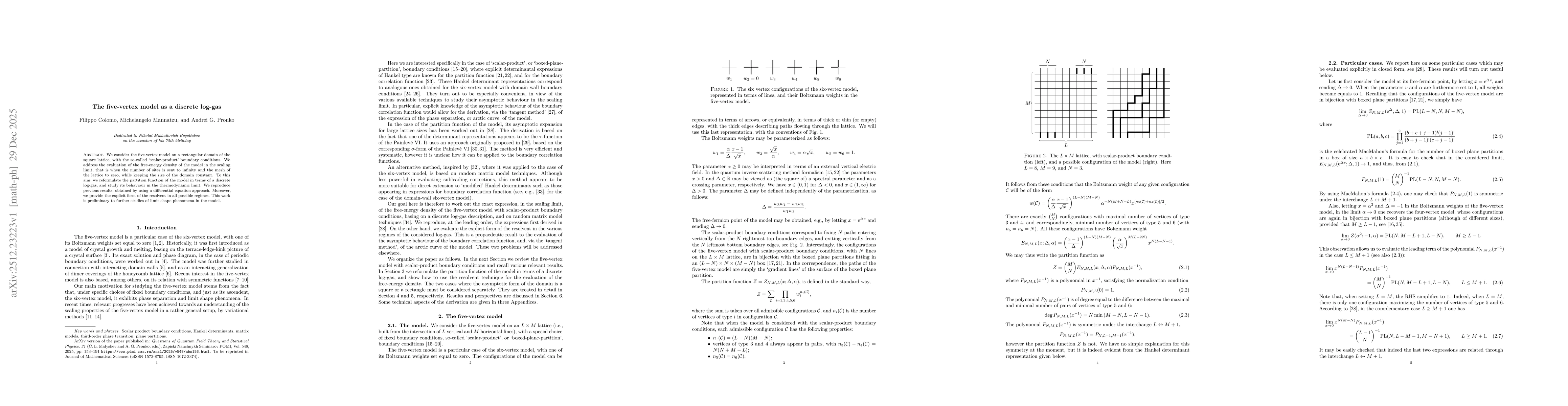 Thumbnail for The five-vertex model as a discrete log-gas