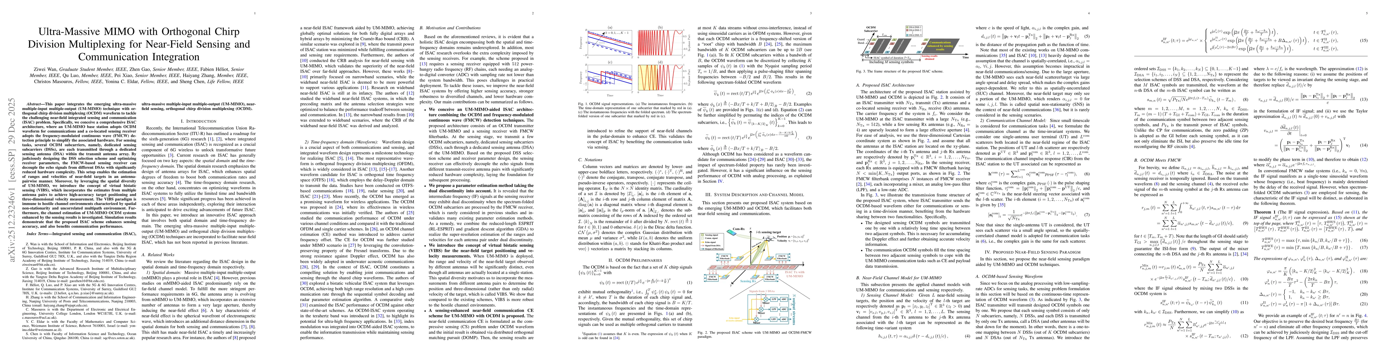 Thumbnail for Ultra-Massive MIMO with Orthogonal Chirp Division Multiplexing for Near-Field Sensing and Communication Integration