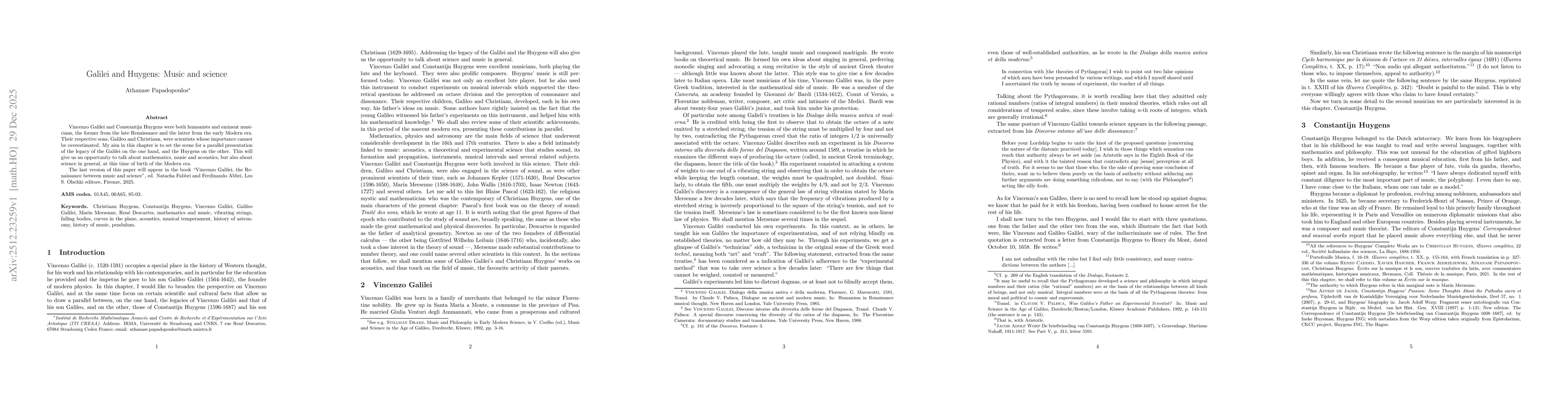 Thumbnail for Galilei and Huygens: Music and science