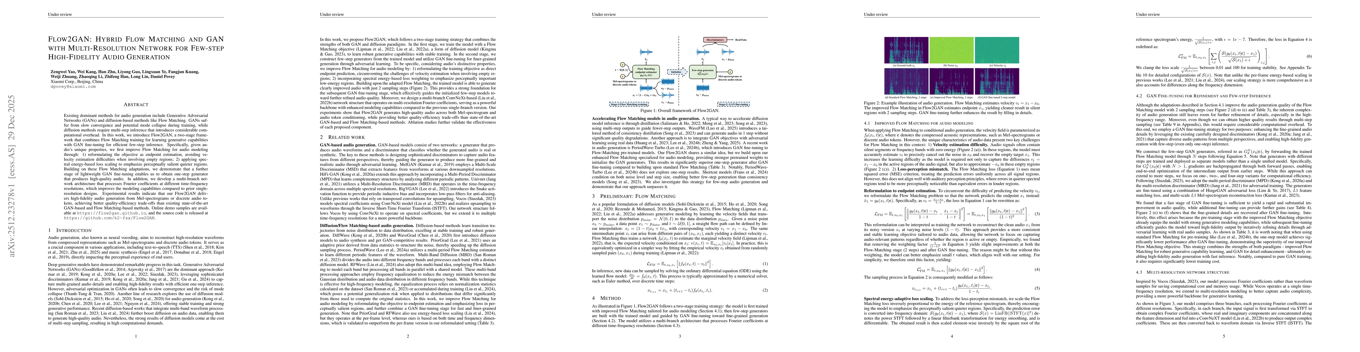 Thumbnail for Flow2GAN: Hybrid Flow Matching and GAN with Multi-Resolution Network for Few-step High-Fidelity Audio Generation
