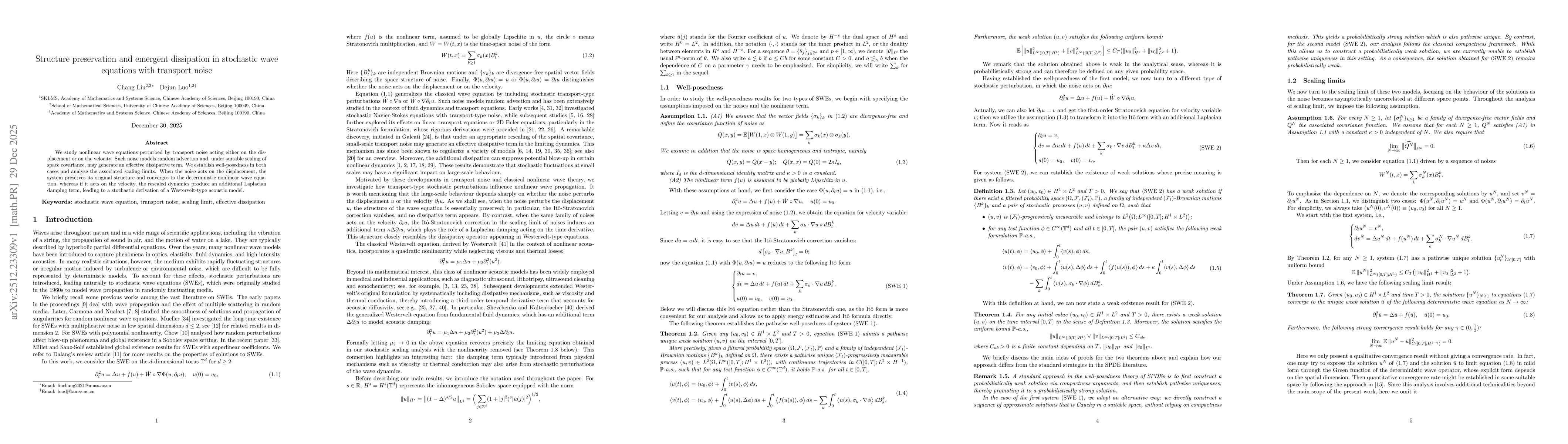 Thumbnail for Structure preservation and emergent dissipation in stochastic wave equations with transport noise
