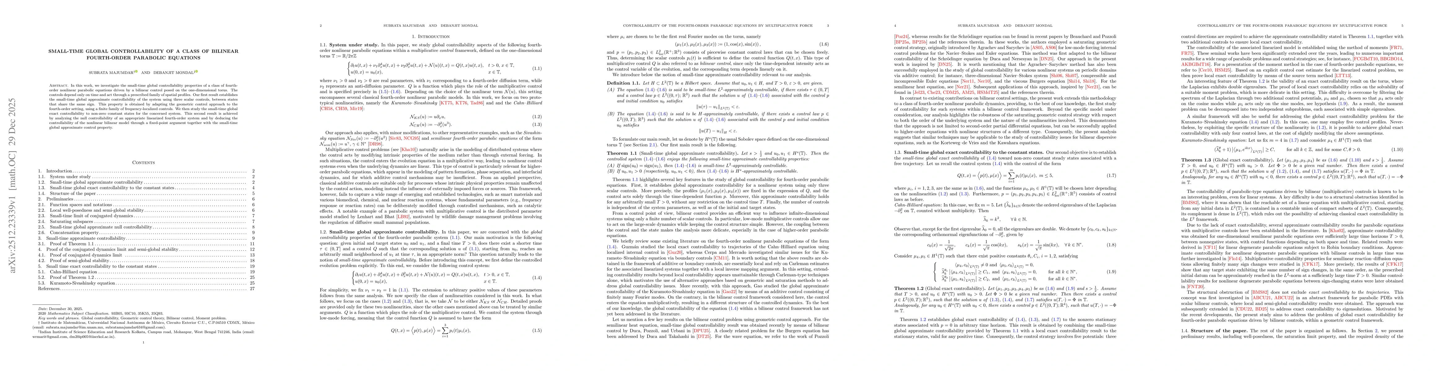 Thumbnail for Small-time global controllability of a class of bilinear fourth-order parabolic equations