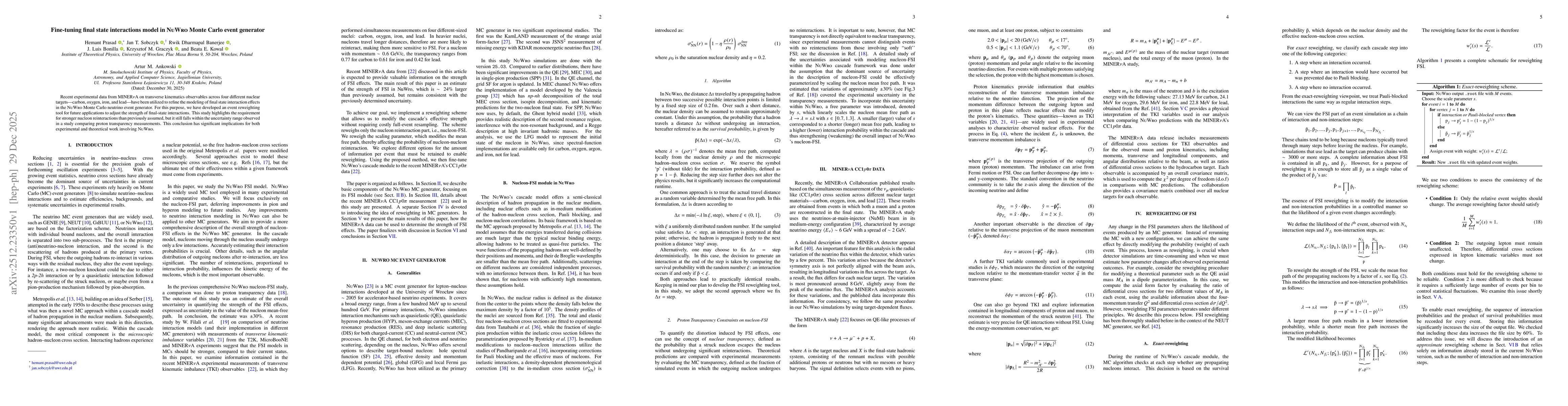 Thumbnail for Fine-tuning final state interactions model in NuWro Monte Carlo event generator