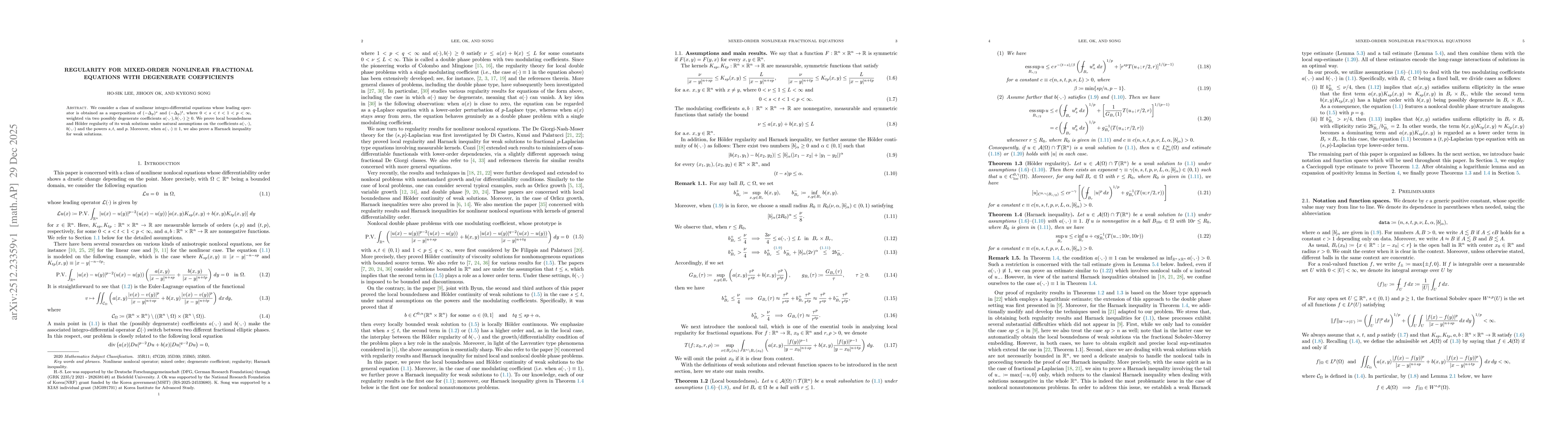 Thumbnail for Regularity for mixed-order nonlinear fractional equations with degenerate coefficients