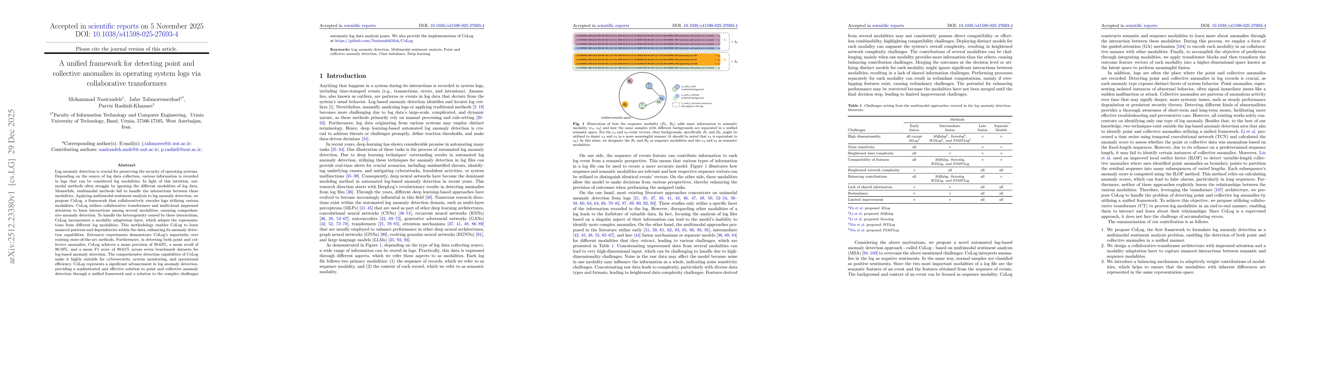 Thumbnail for A unified framework for detecting point and collective anomalies in operating system logs via collaborative transformers