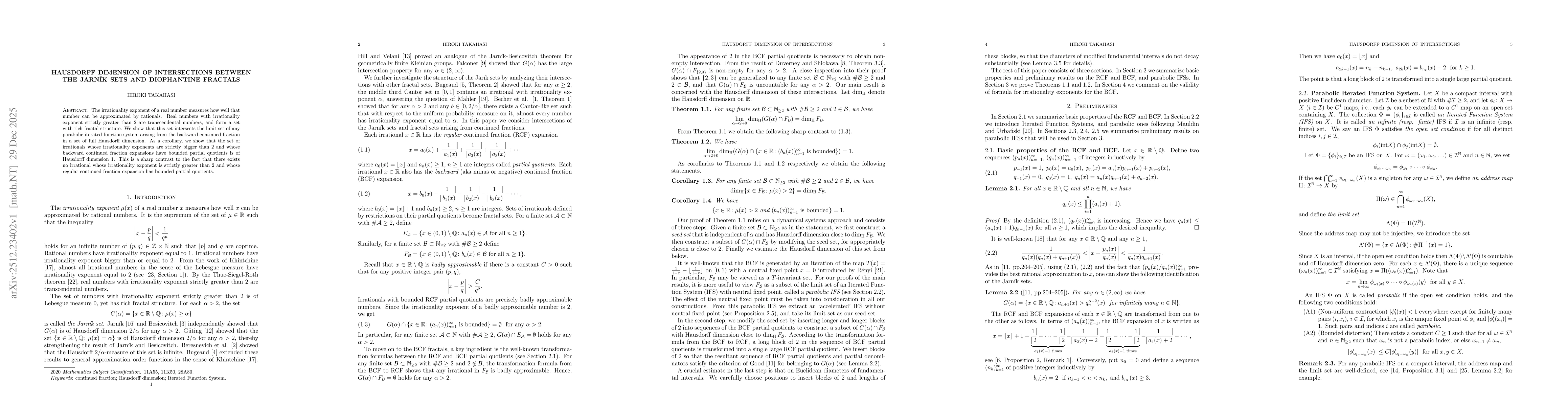 Thumbnail for Hausdorff dimension of intersections between the Jarník sets and Diophantine fractals