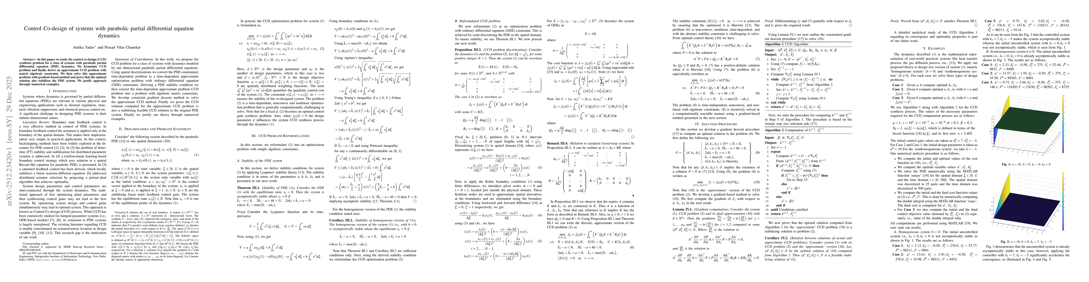 Thumbnail for Control Co-design of systems with parabolic partial differential equation dynamics