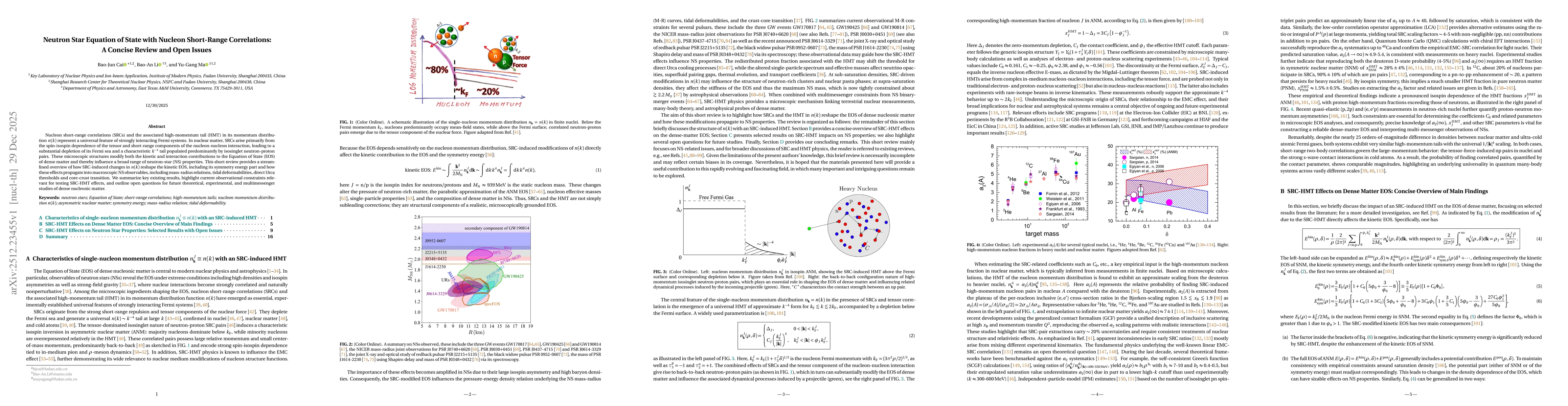 Thumbnail for Neutron Star Equation of State with Nucleon Short-Range Correlations: A Concise Review and Open Issues