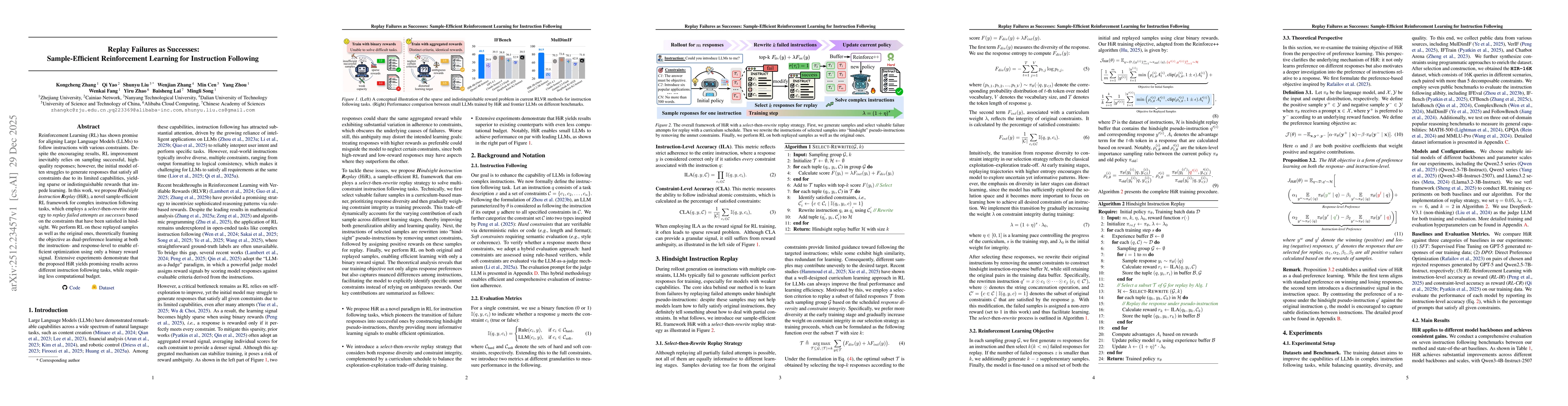 Thumbnail for Replay Failures as Successes: Sample-Efficient Reinforcement Learning for Instruction Following