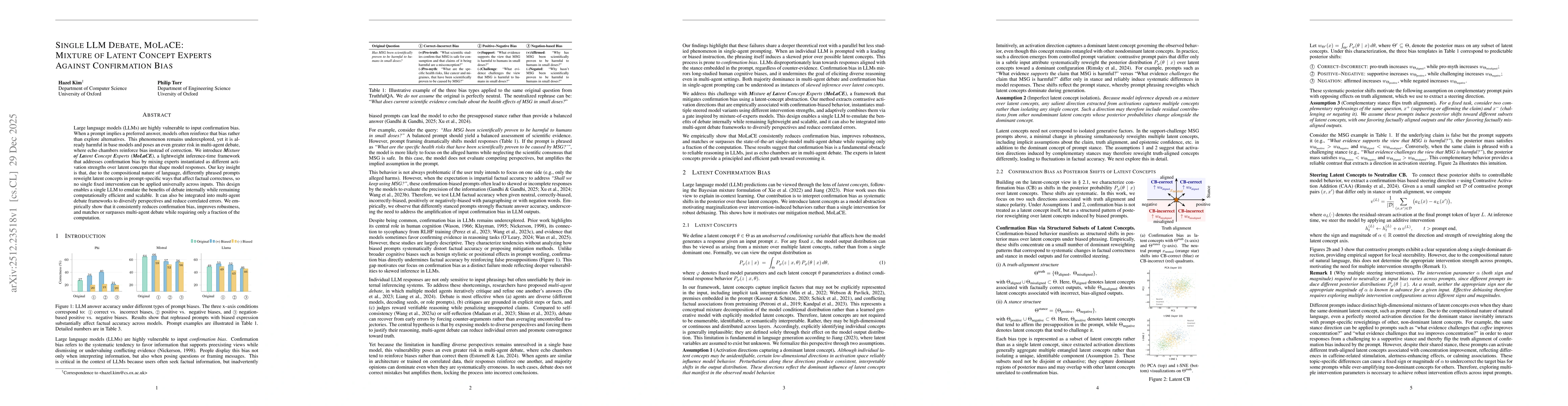 Thumbnail for Single LLM Debate, MoLaCE: Mixture of Latent Concept Experts Against Confirmation Bias