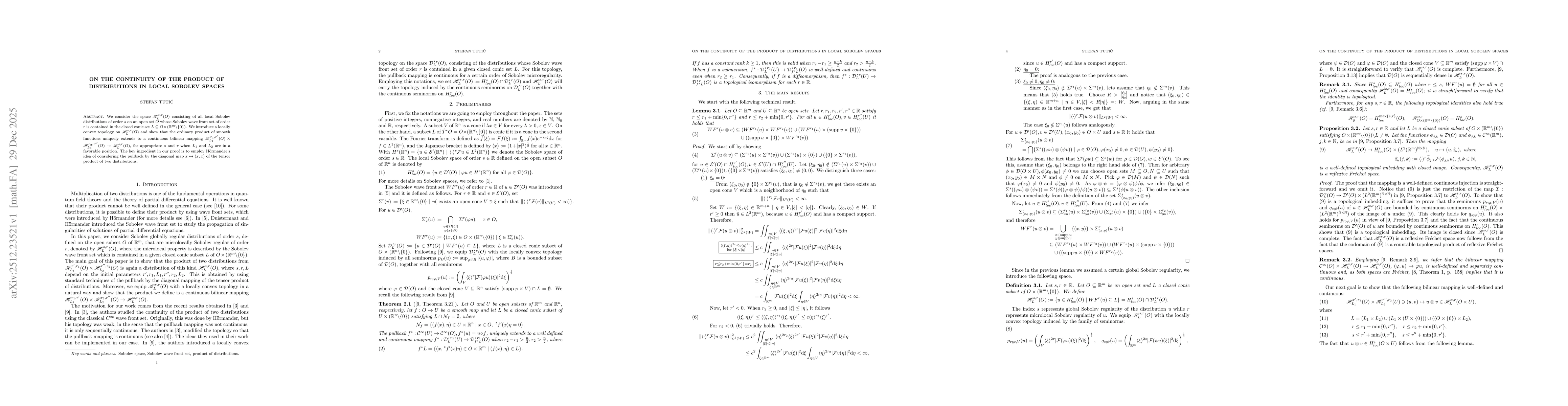 Thumbnail for On the continuity of the product of distributions in local Sobolev spaces