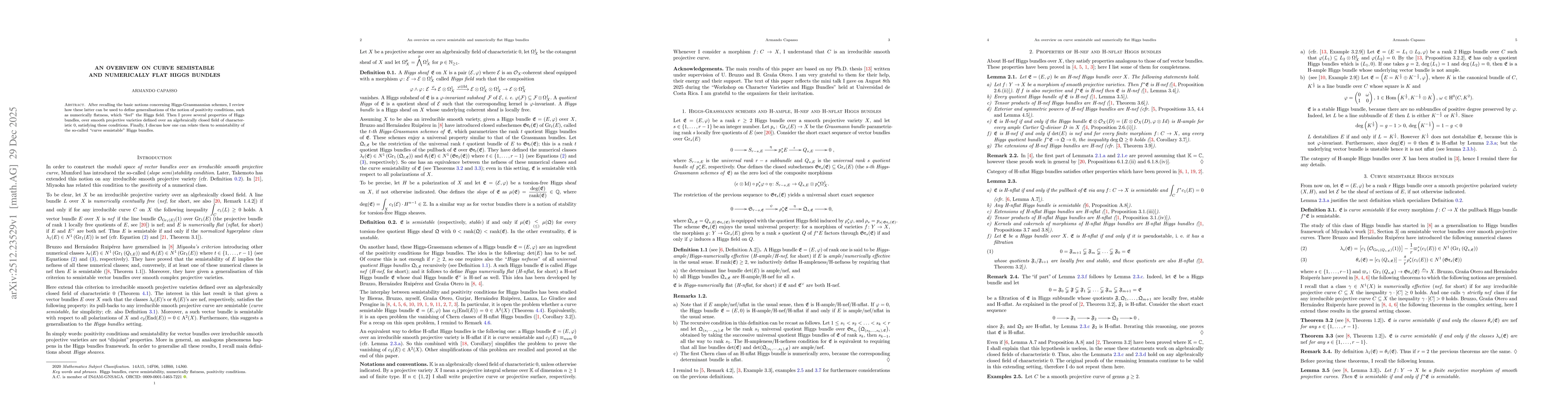 Thumbnail for An overview on curve semistable and numerically flat Higgs bundles