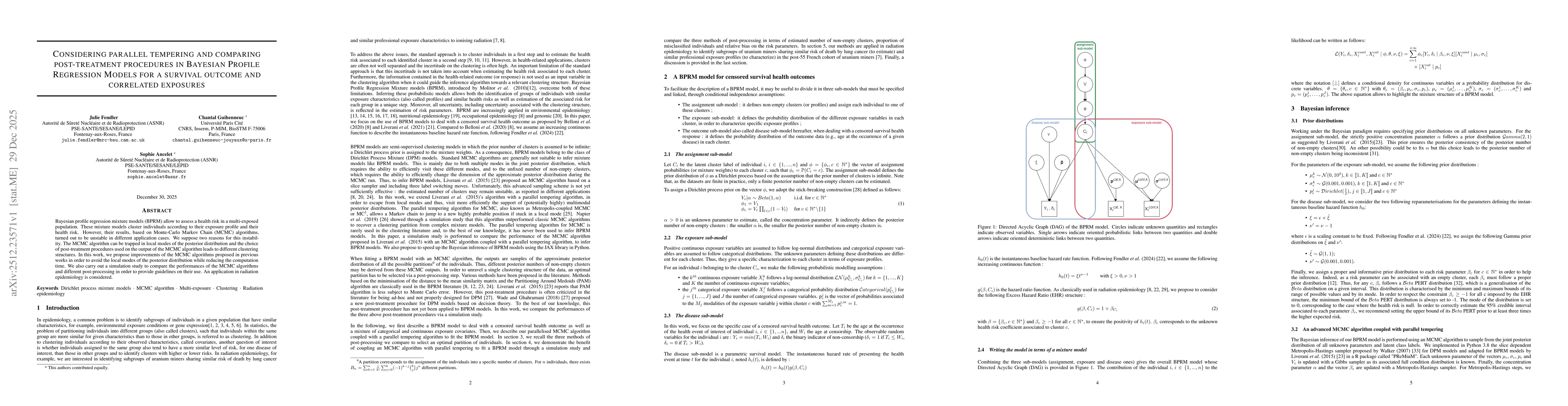 Thumbnail for Considering parallel tempering and comparing post-treatment procedures in Bayesian Profile Regression Models for a survival outcome and correlated exposures