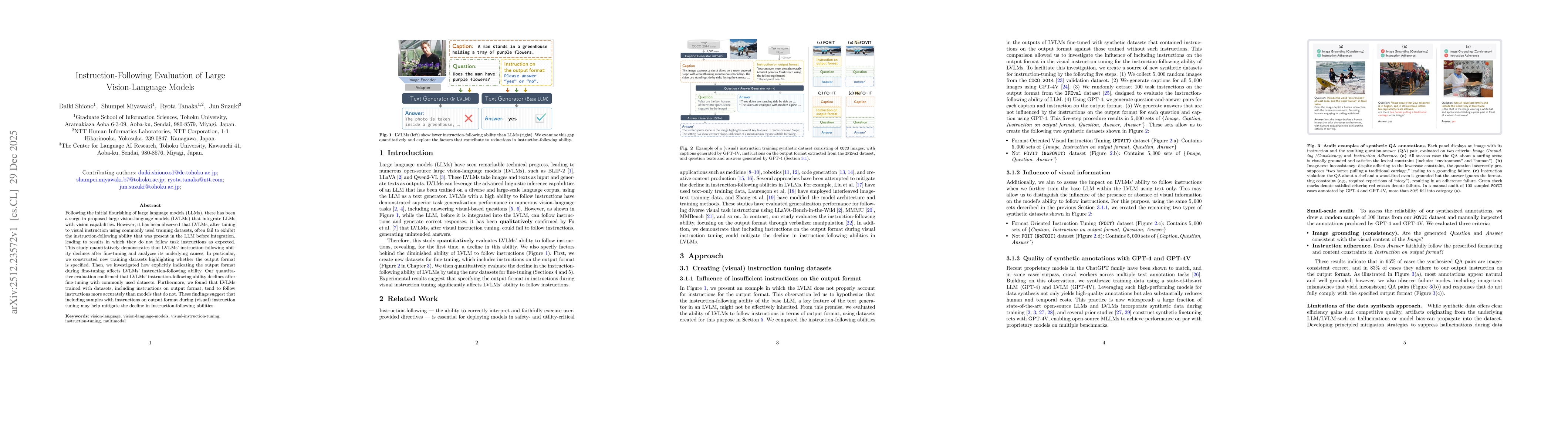 Thumbnail for Instruction-Following Evaluation of Large Vision-Language Models