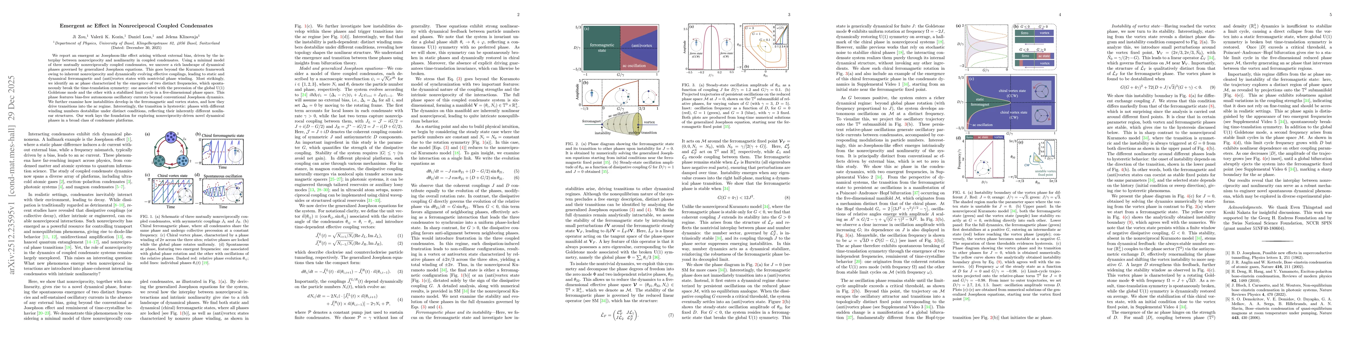 Thumbnail for Emergent ac Effect in Nonreciprocal Coupled Condensates