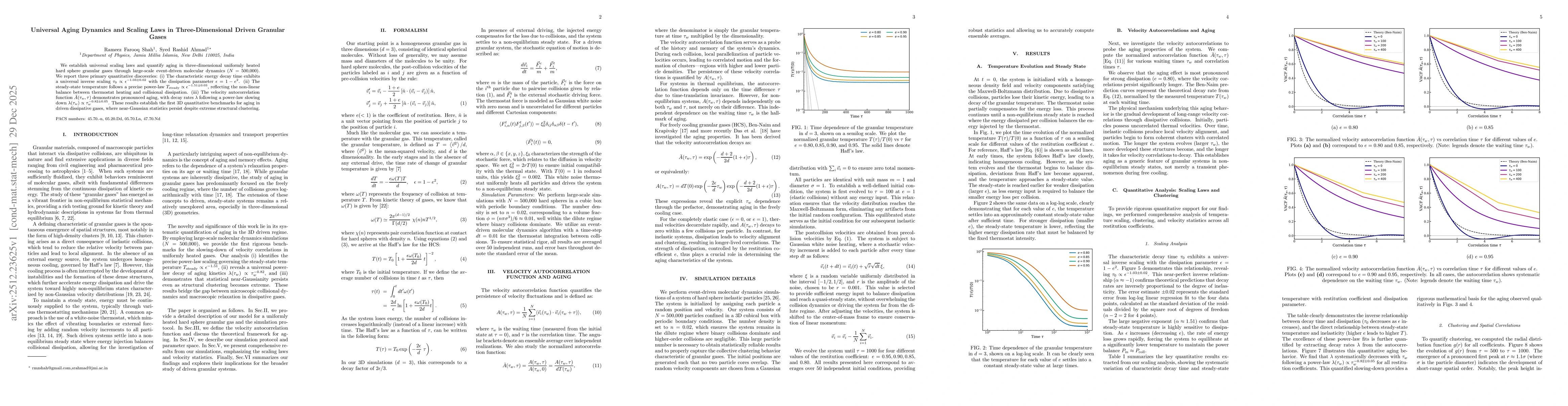Thumbnail for Universal Aging Dynamics and Scaling Laws in Three-Dimensional Driven Granular Gases