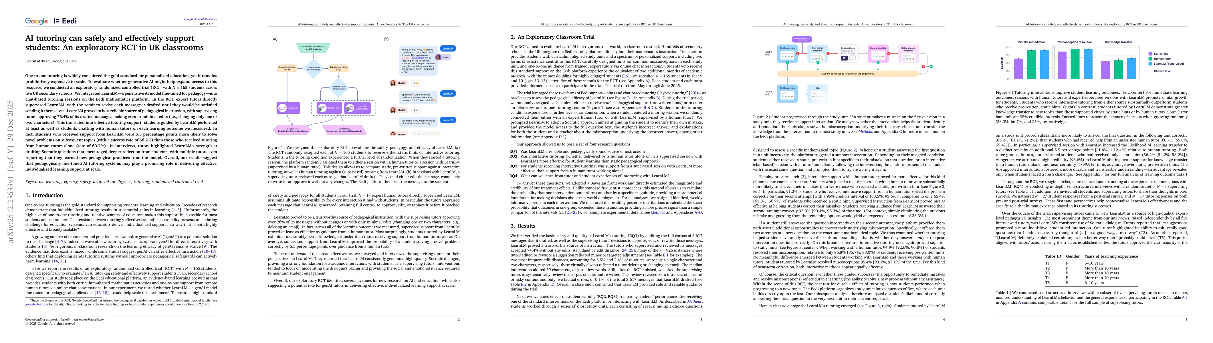 AI tutoring can safely and effectively support students: An exploratory ...