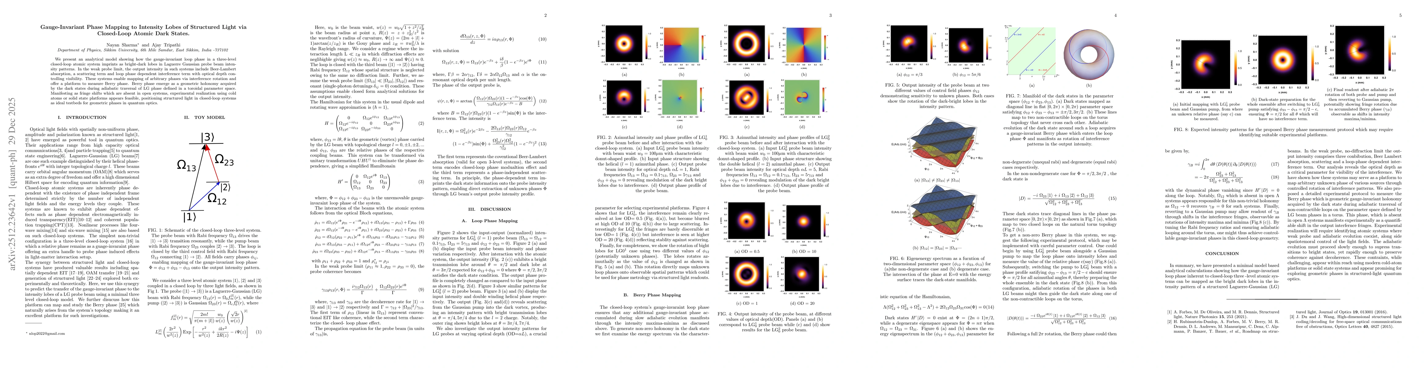 Thumbnail for Gauge-Invariant Phase Mapping to Intensity Lobes of Structured Light via Closed-Loop Atomic Dark States
