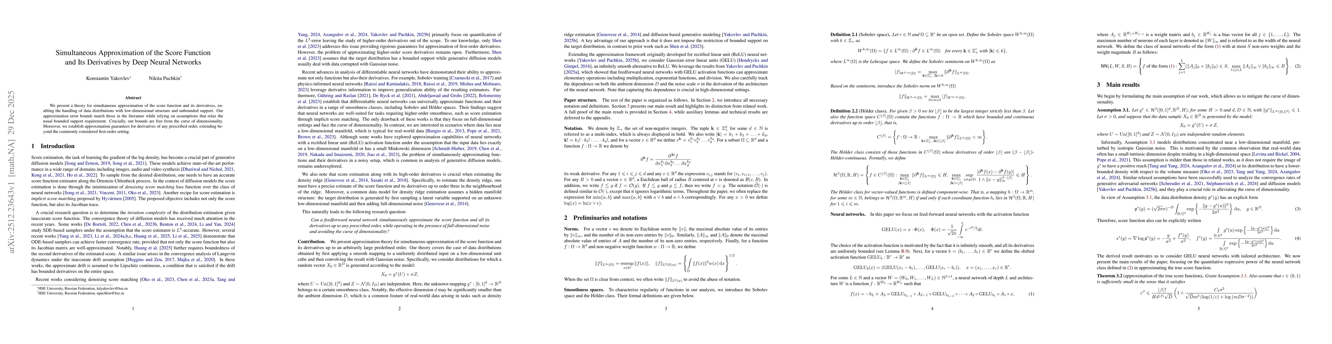 Thumbnail for Simultaneous Approximation of the Score Function and Its Derivatives by Deep Neural Networks