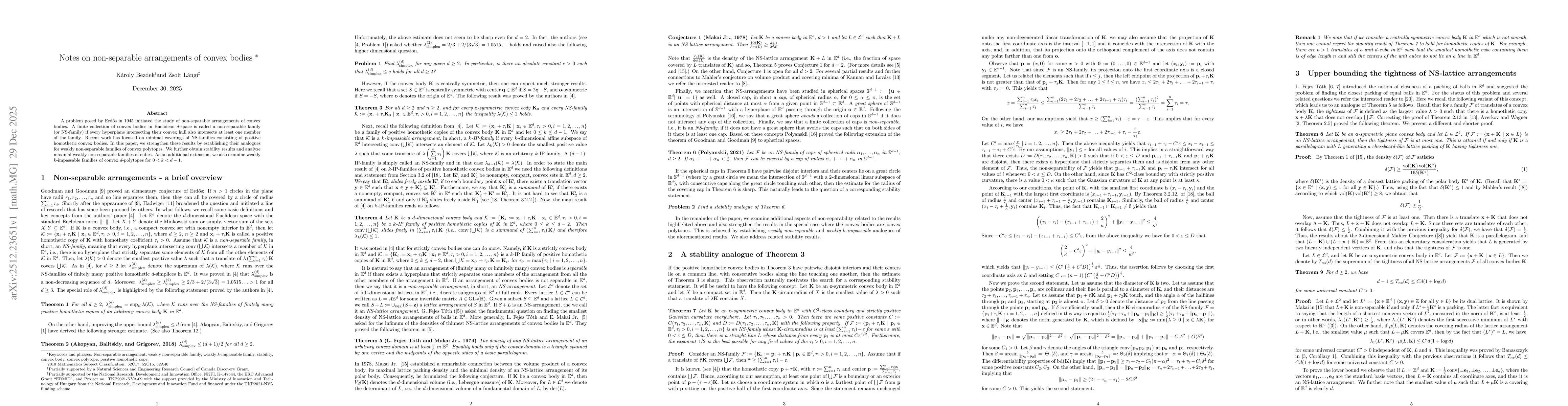 Thumbnail for Notes on non-separable arrangements of convex bodies