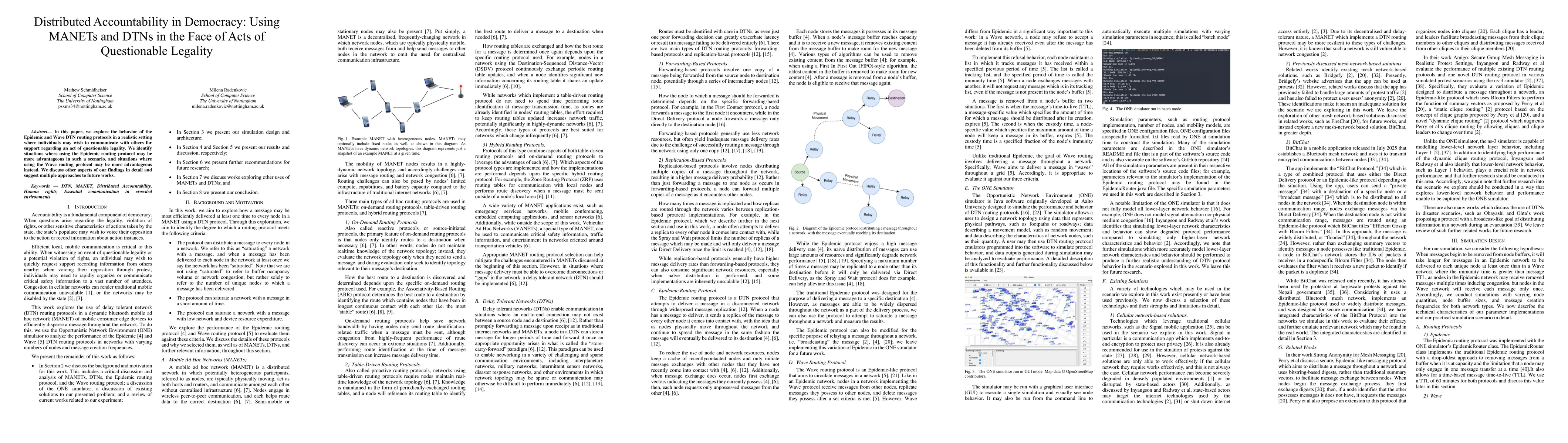 Thumbnail for Distributed Accountability in Democracy: Using MANETs and DTNs in the Face of Acts of Questionable Legality