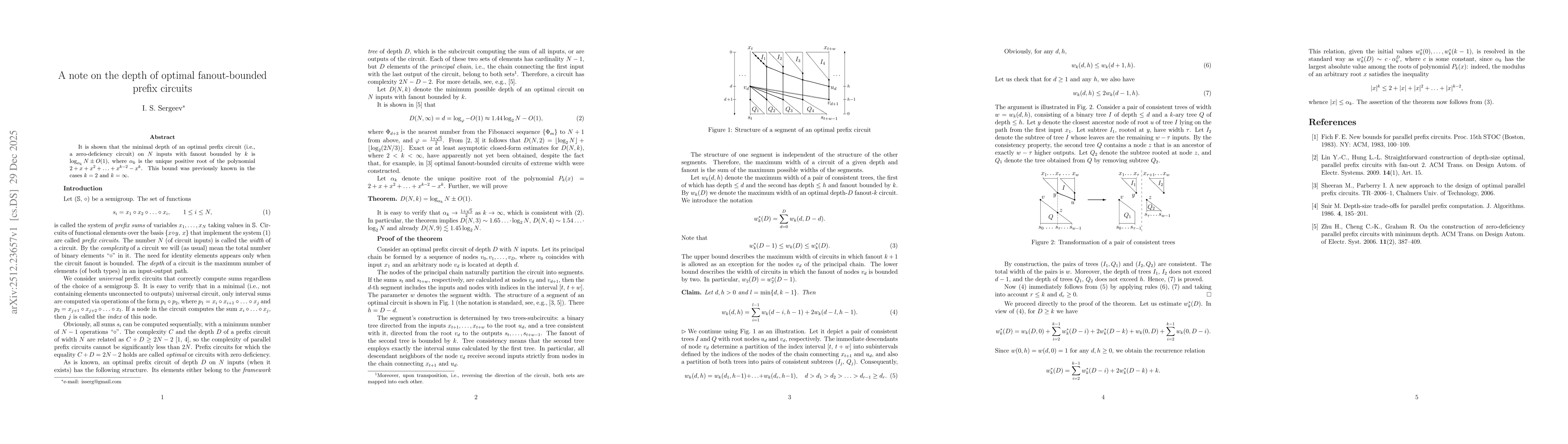 Thumbnail for A note on the depth of optimal fanout-bounded prefix circuits