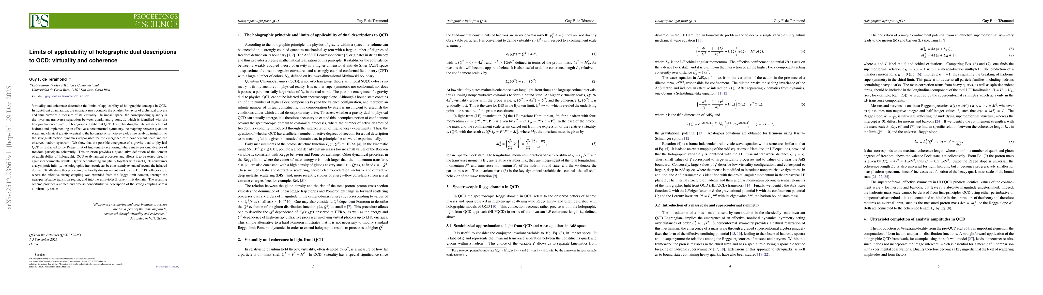Thumbnail for Limits of applicability of holographic dual descriptions to QCD: virtuality and coherence