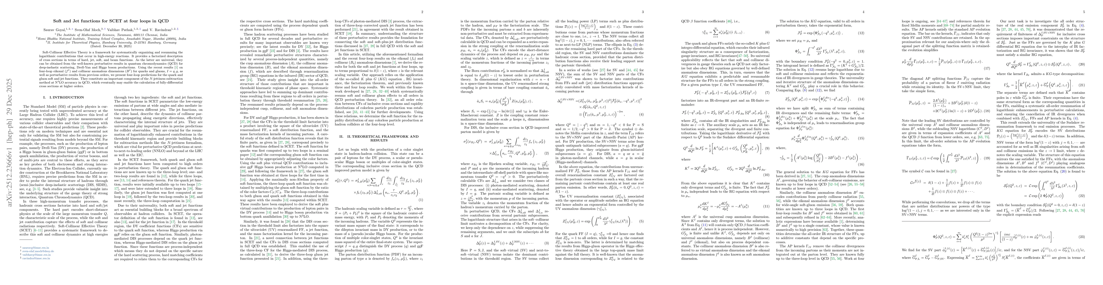 Thumbnail for Soft and Jet functions for SCET at four loops in QCD