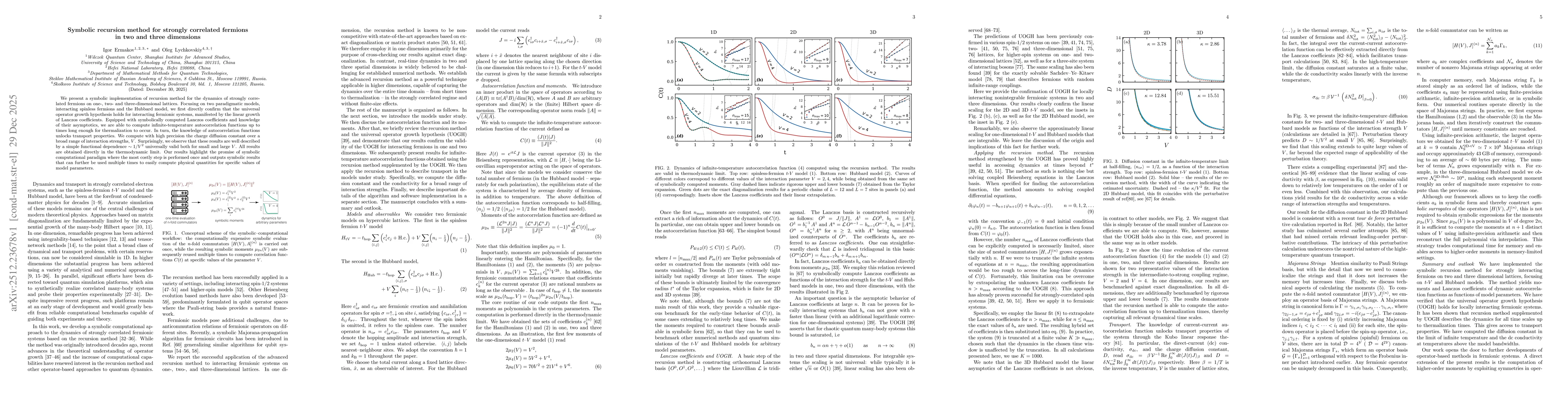 Thumbnail for Symbolic recursion method for strongly correlated fermions in two and three dimensions