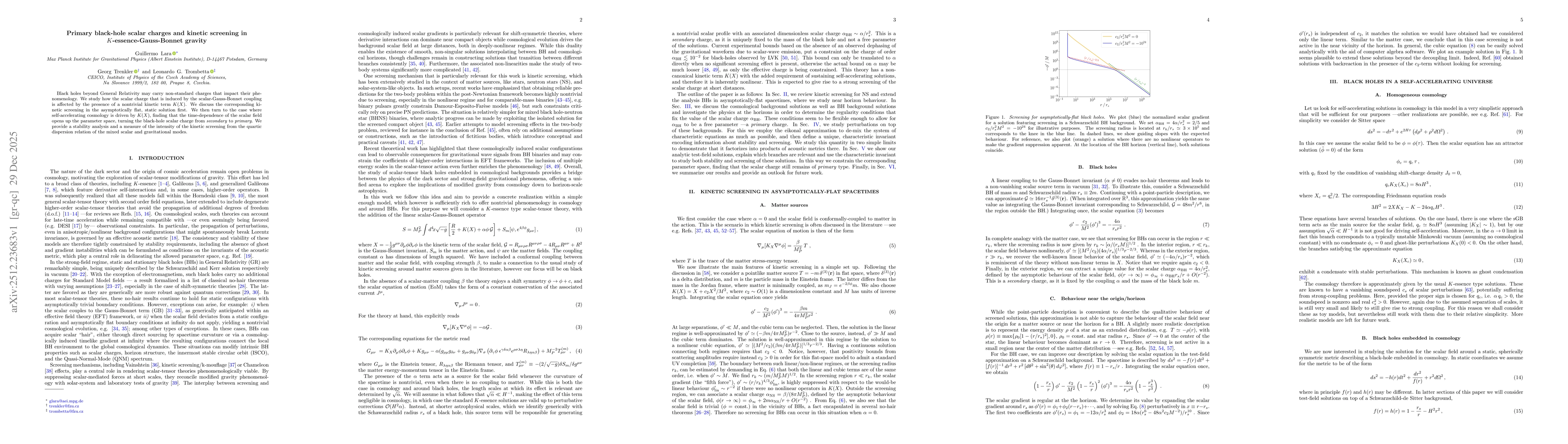 Thumbnail for Primary black-hole scalar charges and kinetic screening in $K$-essence-Gauss-Bonnet gravity