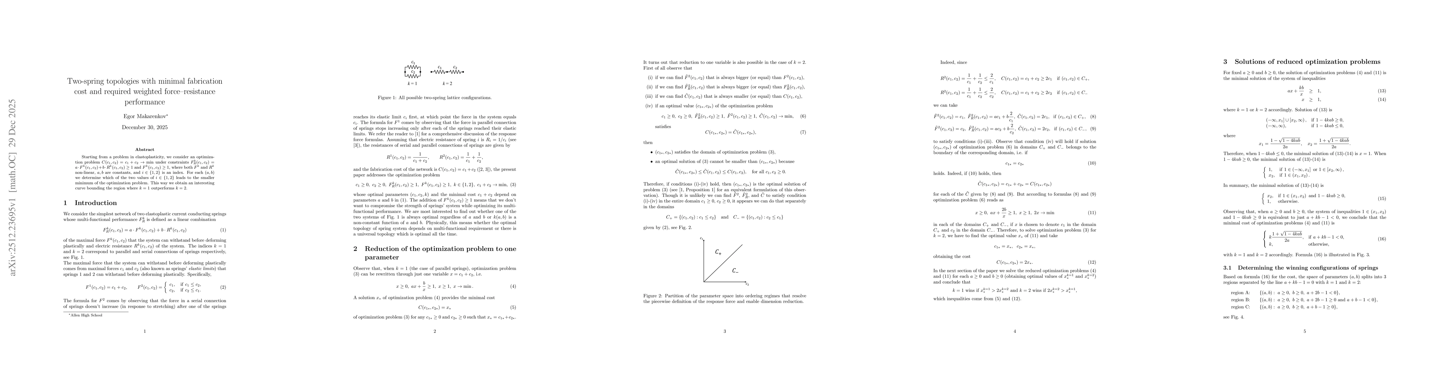 Thumbnail for A dimension reduction procedure for the selection of Two-spring lattice-spring topologies with minimal fabrication cost and required weighted force-resistance performance