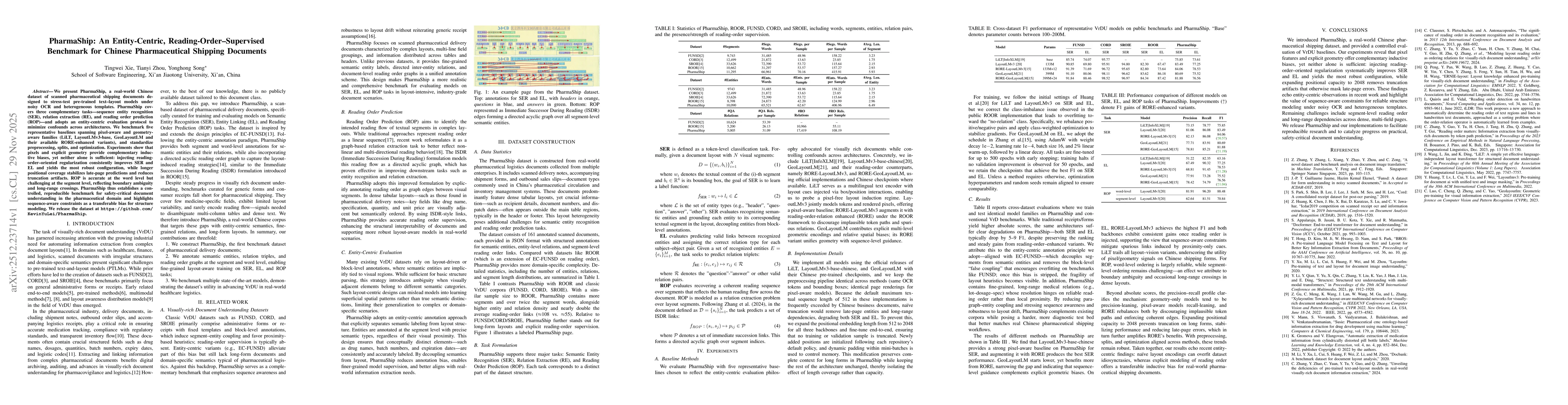 Thumbnail for PharmaShip: An Entity-Centric, Reading-Order-Supervised Benchmark for Chinese Pharmaceutical Shipping Documents