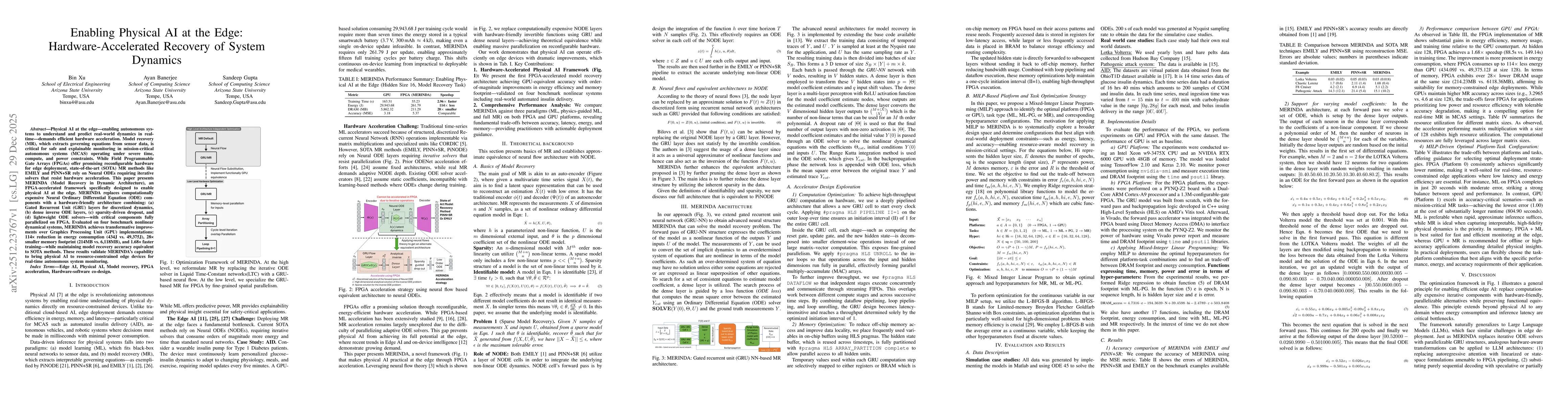 Thumbnail for Enabling Physical AI at the Edge: Hardware-Accelerated Recovery of System Dynamics